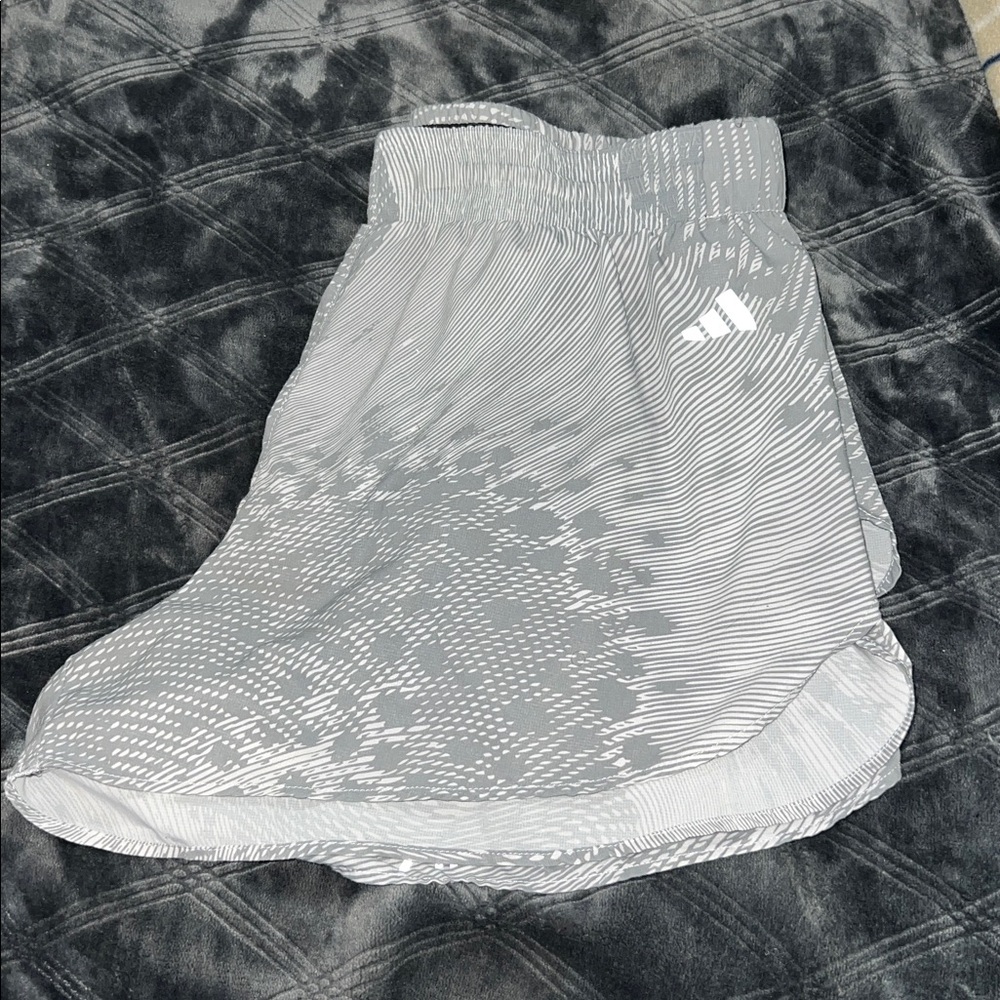 Adidas ADIZERO Gray Patterned Athletic Shorts - Picture 3 of 6